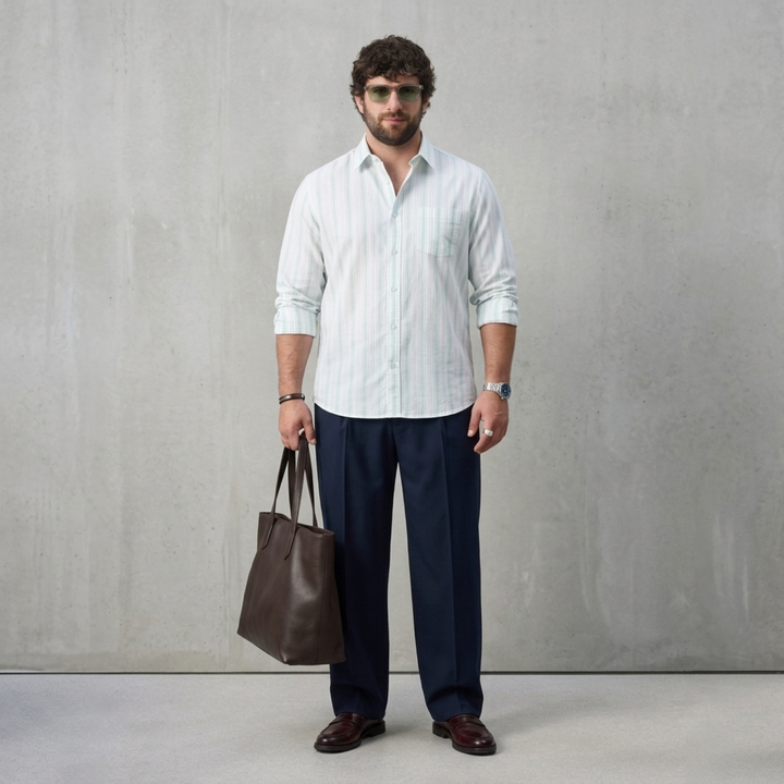PLUS SIZE MEN’S STRIPE SHIRT | XL-7XL