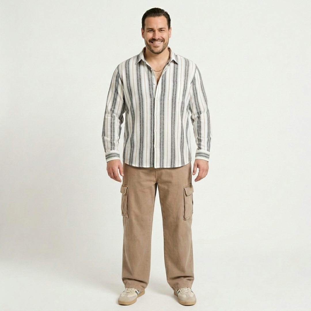 PLUS SIZE MEN’S STRIPE SHIRT | XL-7XL
