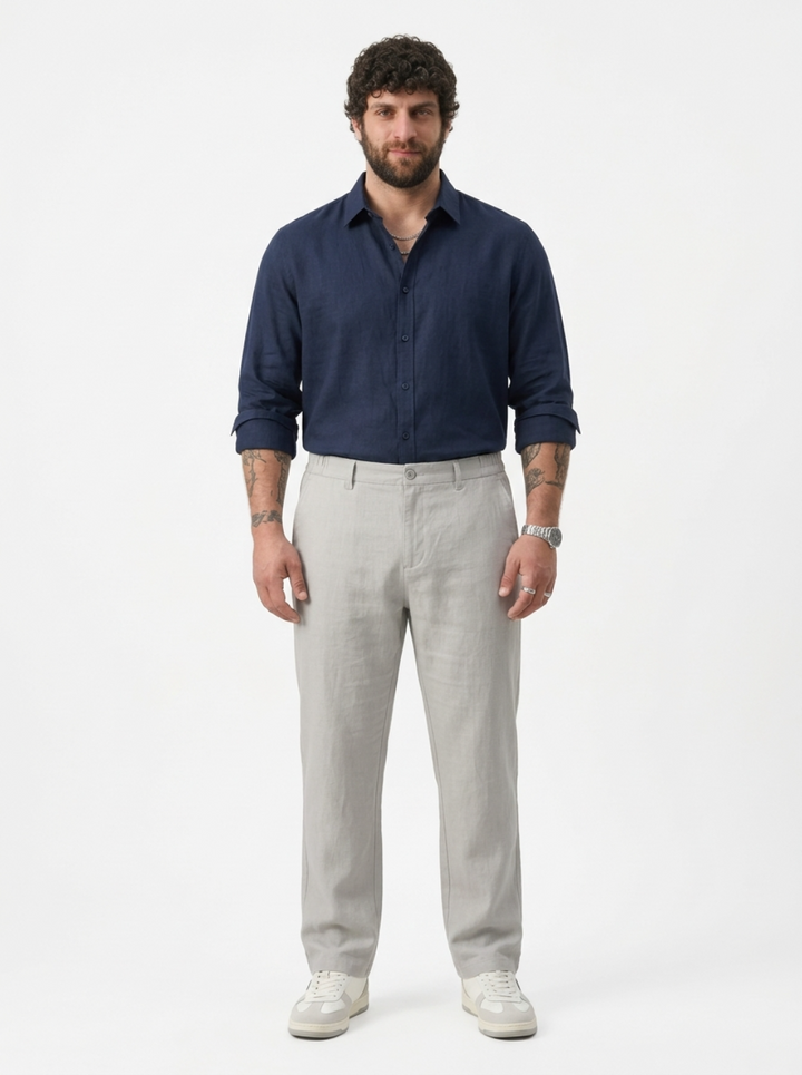 PLUS SIZE MEN’S LINEN PULLON PANT | XL-7XL