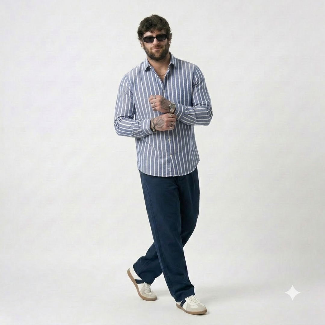PLUS SIZE STRIPE SHIRT FOR MEN | XL-7XL