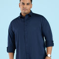 Plus Size Gem Tone Solid Classic Style Satin Stretch Shirt | XL-7XL