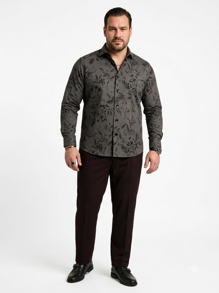 PLUS SIZE DOBBY PRINTED SHIRT FOR MEN | XL-7XL