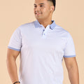 Plus Size Premium Ditsy Geo Printed Stretch Polo T-Shirt | XL-7XL