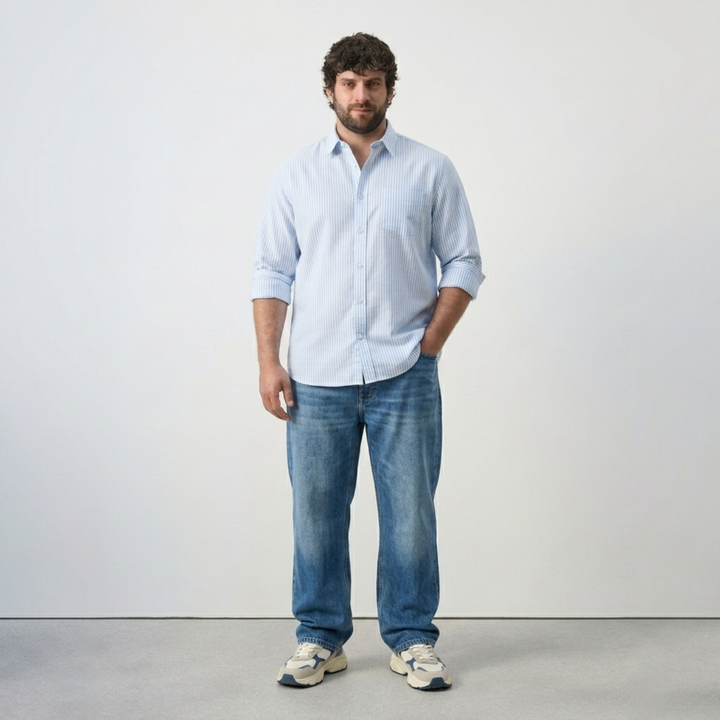 PLUS SIZE MEN STRIPE SHIRT | XL-7XL