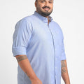 Plus Size Giza Oxford Structure Solid Shirt | XL-7XL