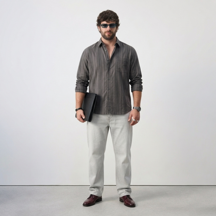 PLUS SIZE MEN’S STRIPE SHIRT | XL-7XL