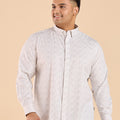 Plus Size Whispering Petals Print Twill Stretch Shirt | XL-7XL