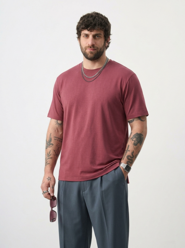 PLUS SIZE BAMBOO COTTON LYCRA T-SHIRT FOR MEN | XL-7XL