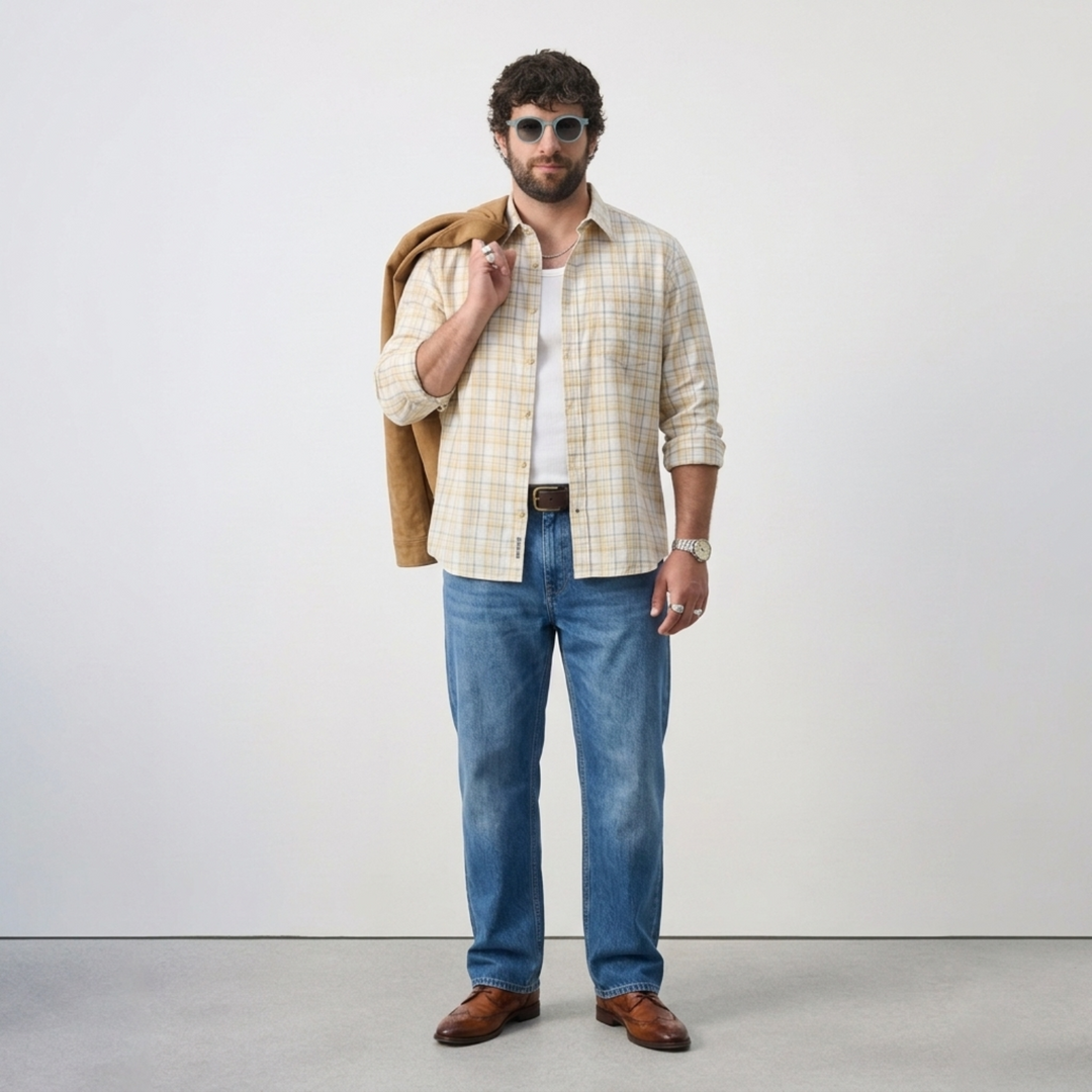 PLUS SIZE MEN’S CHECK SHIRT | XL-7XL
