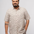 Plus size soft Cotton Printed Holiday Half Sleeve Shirt For Men | XL-7XL