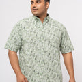 Plus size soft Cotton Printed Holiday Half Sleeve Shirt For Men | XL-7XL