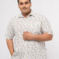 Plus size soft Cotton Printed Holiday Half Sleeve Shirt For Men | XL-7XL