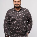 Plus size Printed Stretch Satin Party Shirt For Men | XL-7XL