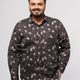 Plus size Printed Stretch Satin Party Shirt For Men | XL-7XL