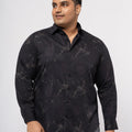 Plus size Printed Stretch Satin Party Shirt For Men | XL-7XL