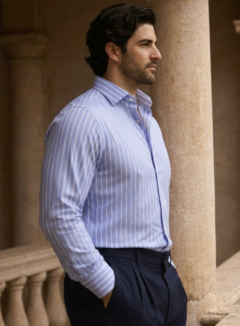 PLUS SIZE MEN STRIPE SHIRT| XL-7XL