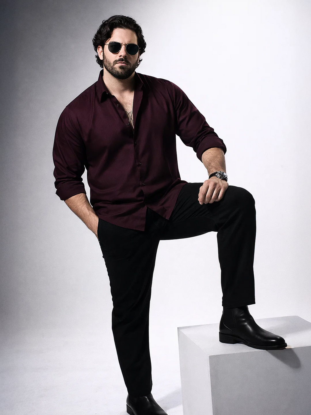 PLUS SIZE MEN SOLID  SHIRT| XL-7XL