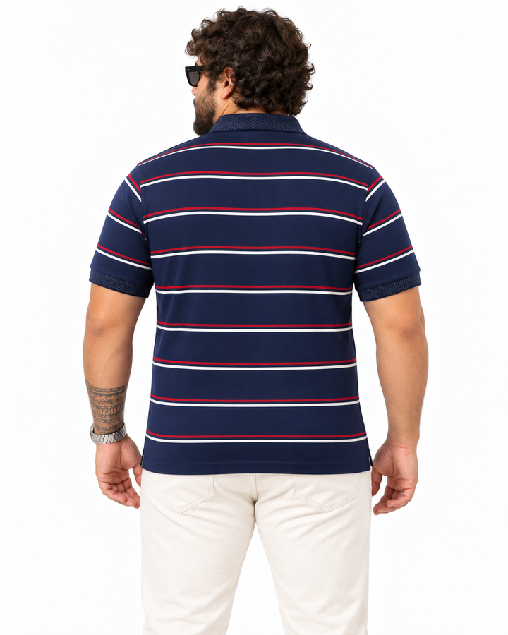 PLUS SIZE MEN STRIPER POLO | XL-7XL