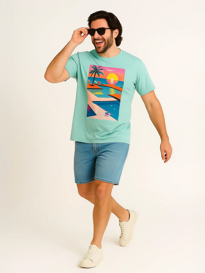 PLUS SIZE SAINT TROPEZ HOLIDAY T-SHIRT FOR MEN | XL-7XL