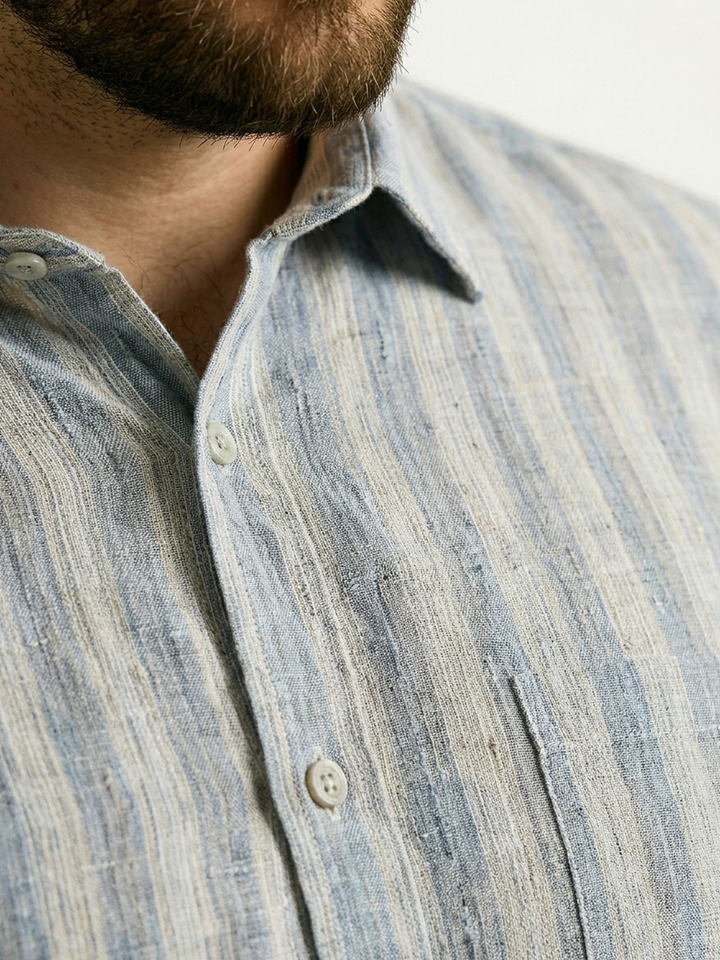 PLUS SIZE MEN STRIPE SHIRT| XL-7XL
