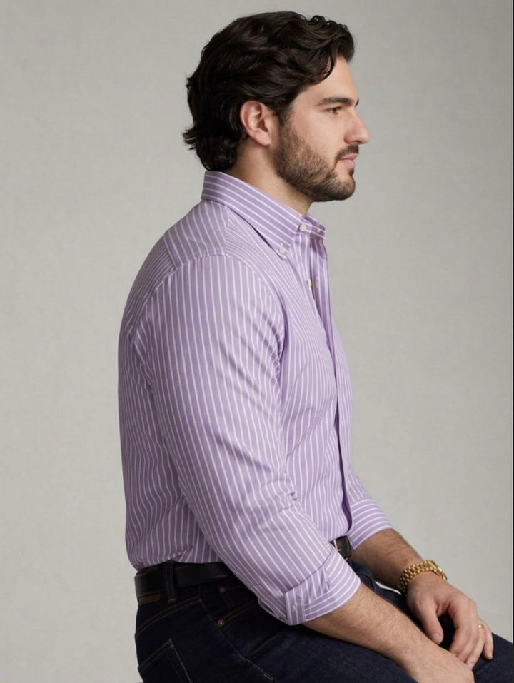 PLUS SIZE MEN STRIPE SHIRT| XL-7XL