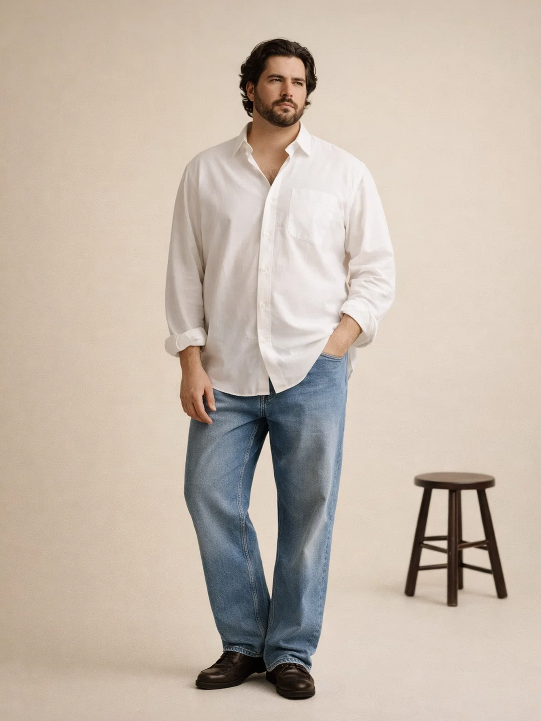 PLUS SIZE SOLID OXFORD SHIRT FOR MEN | XL-7XL