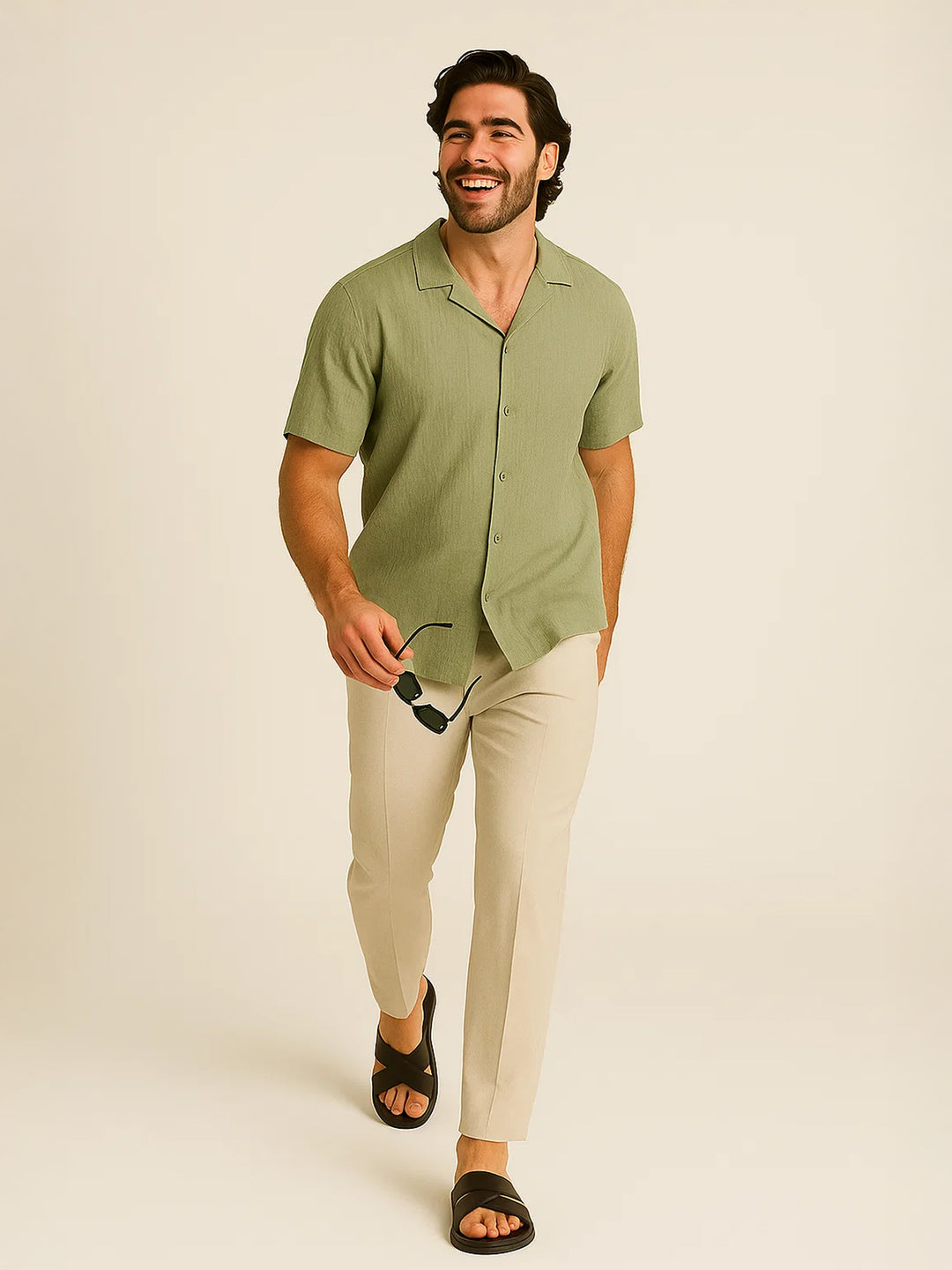 PLUS SIZE LOUNGE SEERSUCKER STRETCH HALF SLEEVE SHIRT FOR MEN | XL-7XL