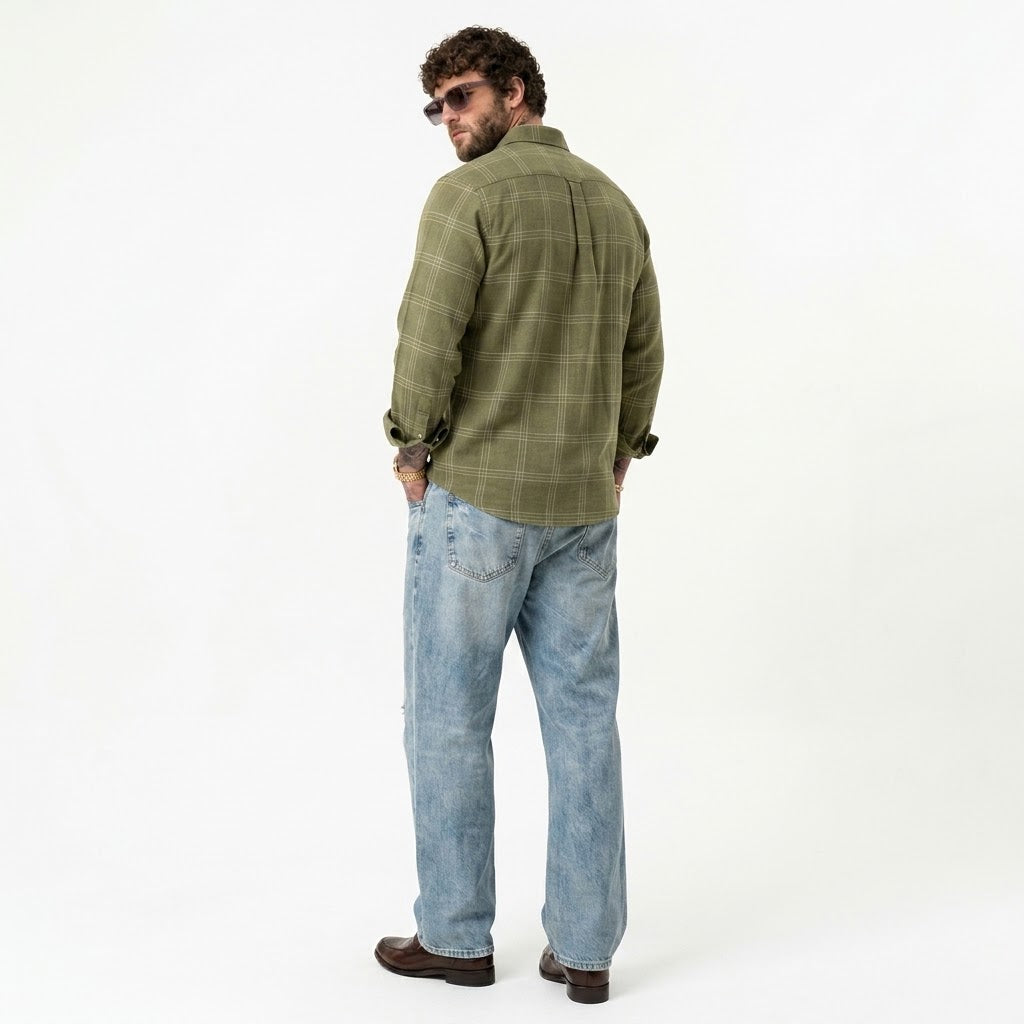 PLUS SIZE LINEN CHECK SHIRT FOR MEN | XL-7XL