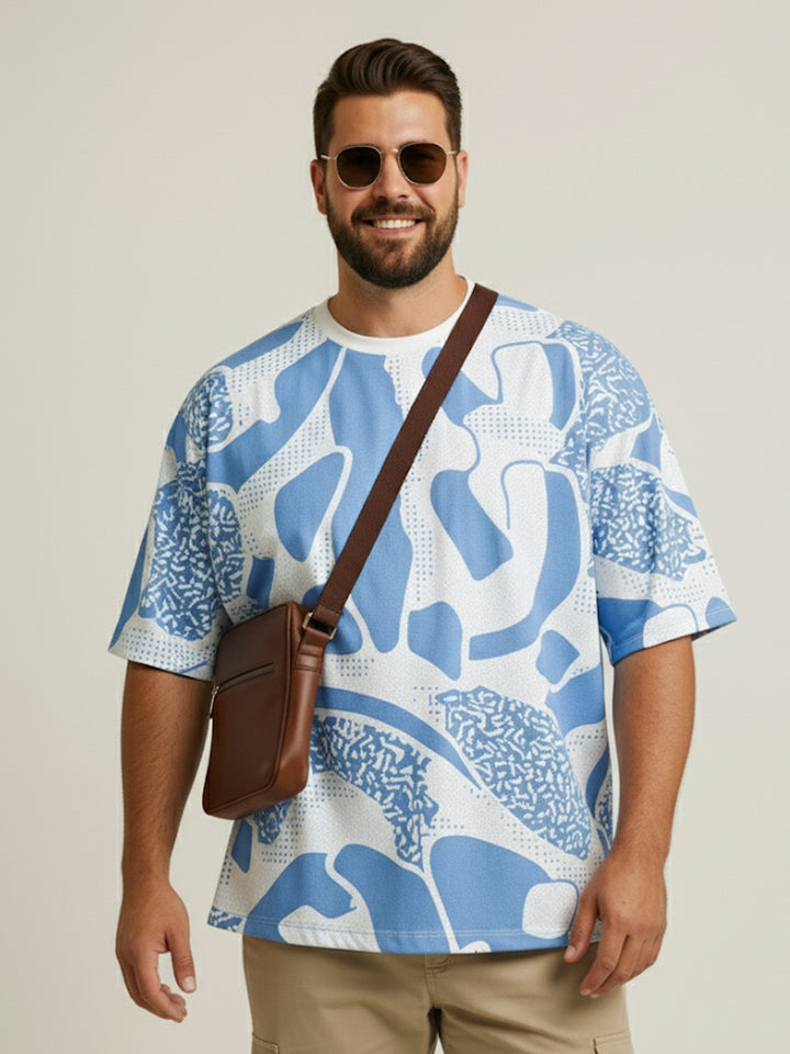 PLUS SIZE  PRINTED HANGOUT T-SHIRT FOR MEN | XL-7XL