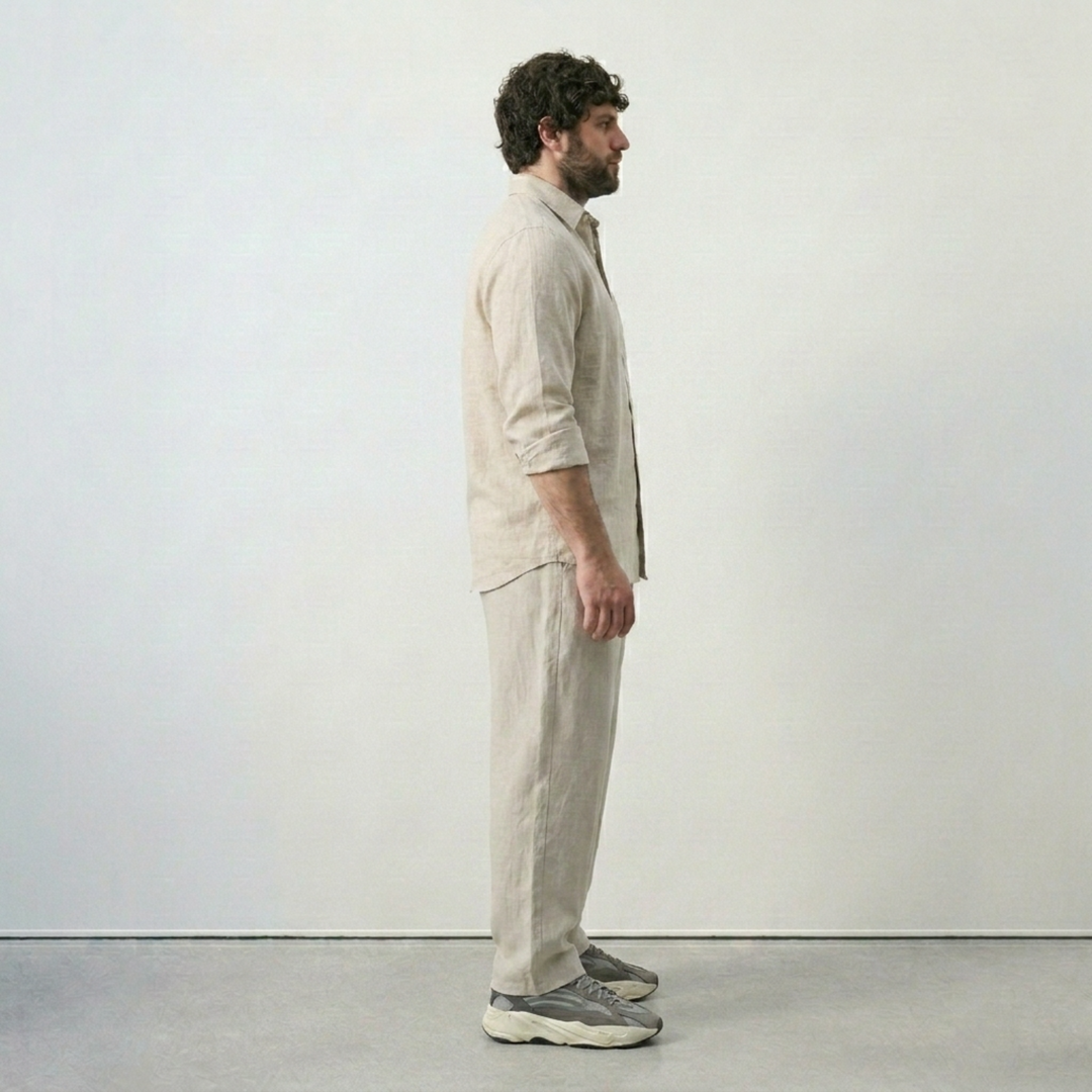 PLUS SIZE MEN’S SOLID LINEN SHIRT | XL-7XL