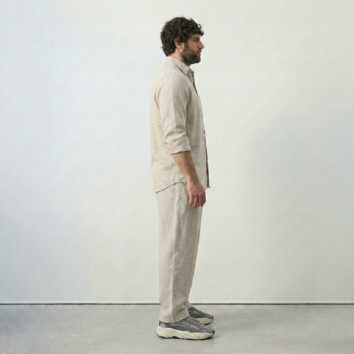 PLUS SIZE MEN’S SOLID LINEN SHIRT | XL-7XL
