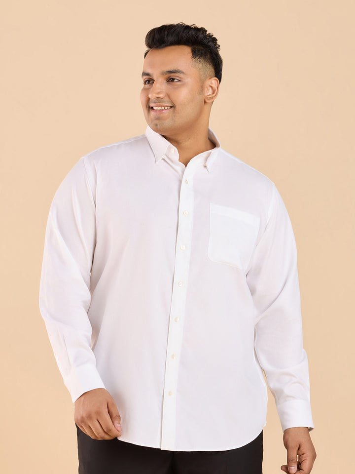 Monochrome White Stretch Satin Shirt