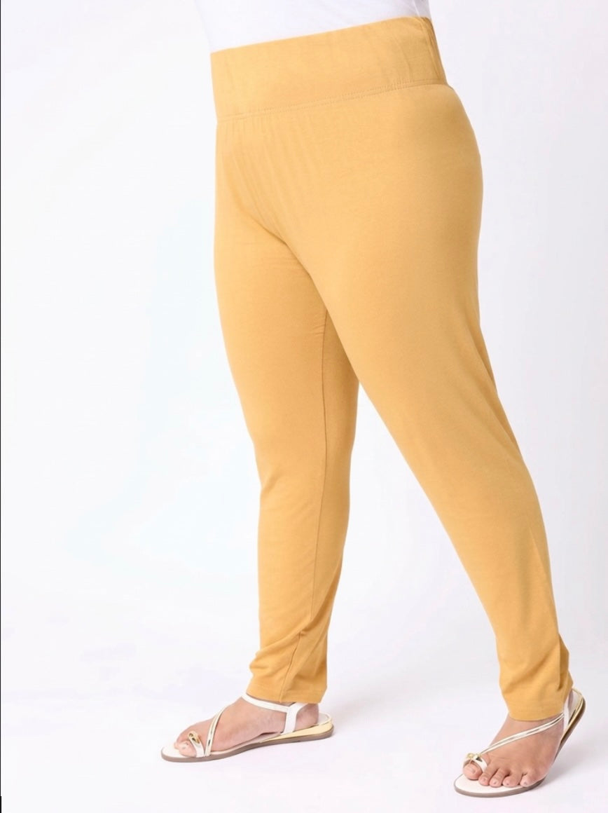 PLUS SIZE SOLID KNIT STRETCH LEGGINGS | XL-7XL