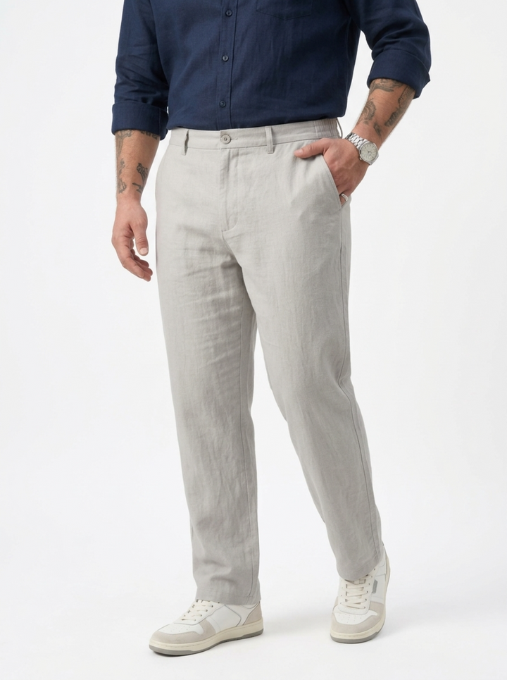 PLUS SIZE MEN’S LINEN PULLON PANT | XL-7XL