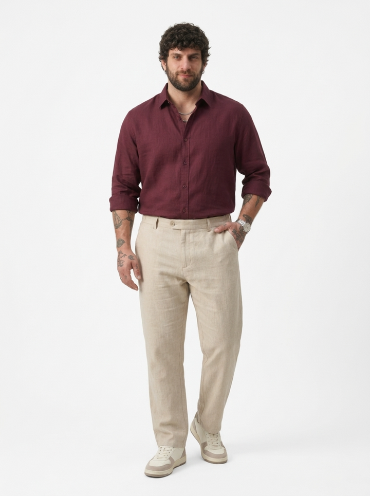 PLUS SIZE MEN’S LINEN PULLON PANT | XL-7XL