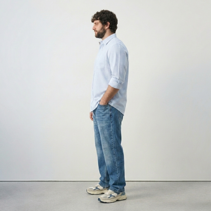 PLUS SIZE MEN STRIPE SHIRT | XL-7XL