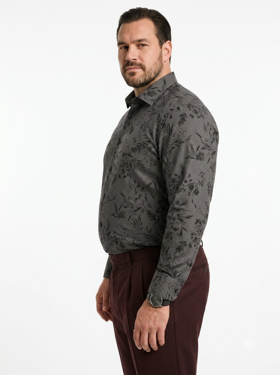 PLUS SIZE DOBBY PRINTED SHIRT FOR MEN | XL-7XL
