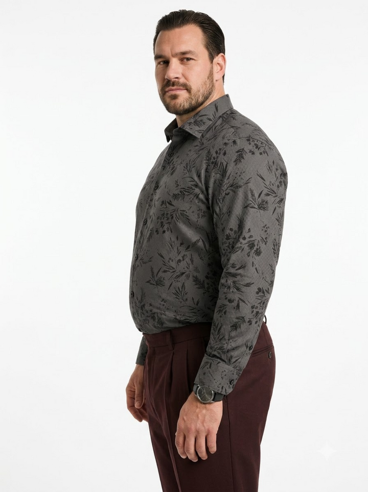 PLUS SIZE DOBBY PRINTED SHIRT FOR MEN | XL-7XL