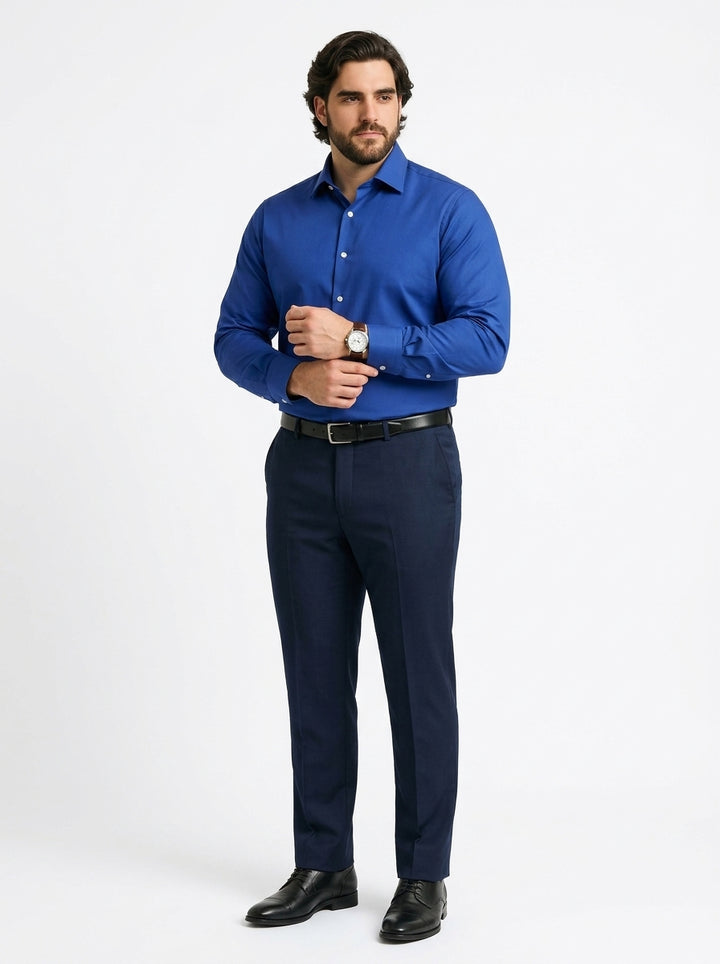PLUS SIZE SOLID GIZA SHIRT FOR MEN | XL-7XL