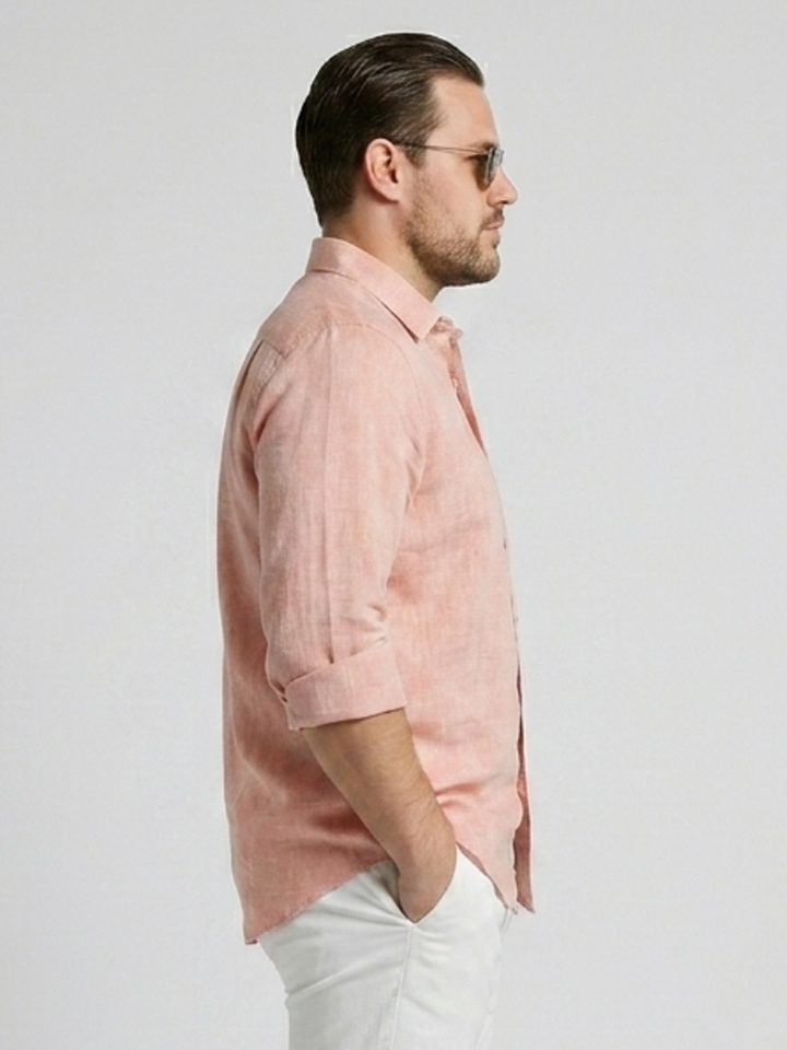 PLUS SIZE MEN SOLID LINEN SHIRT| XL-7XL