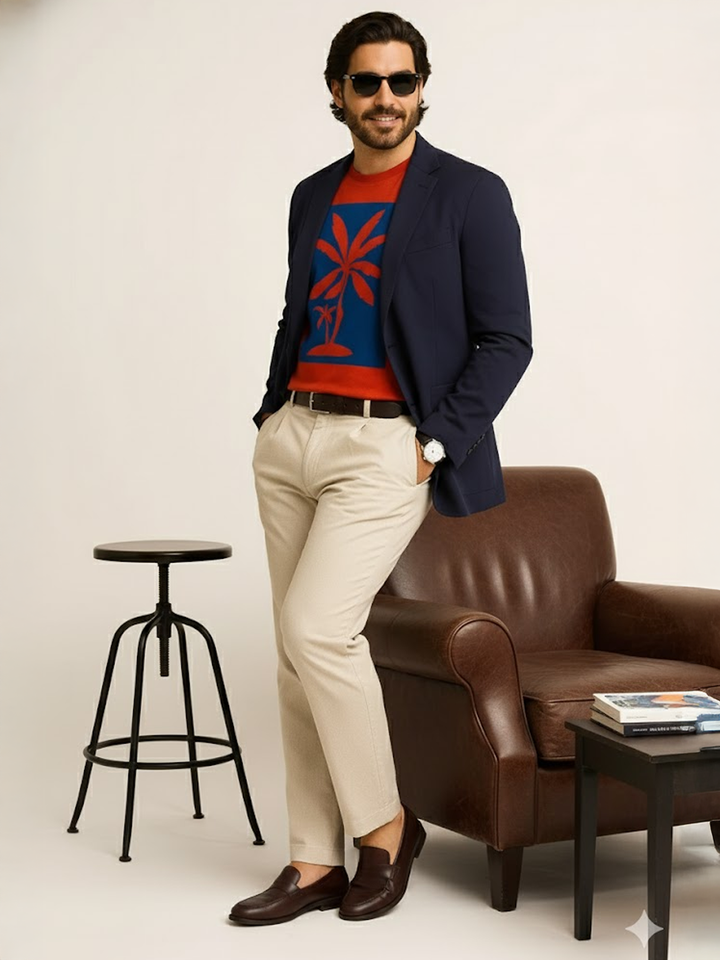 PLUS SIZE SAINT TROPEZ HOLIDAY T-SHIRT FOR MEN | XL-7XL