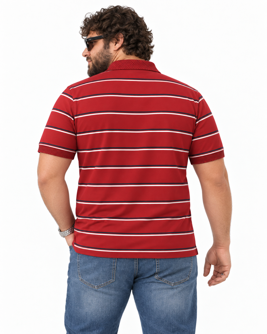 PLUS SIZE MEN STRIPER POLO | XL-7XL