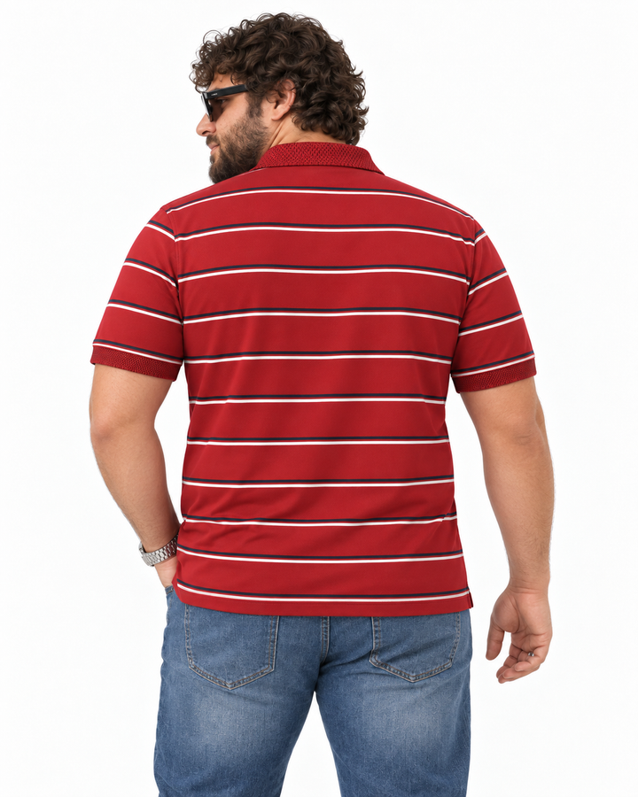 PLUS SIZE MEN STRIPER POLO | XL-7XL