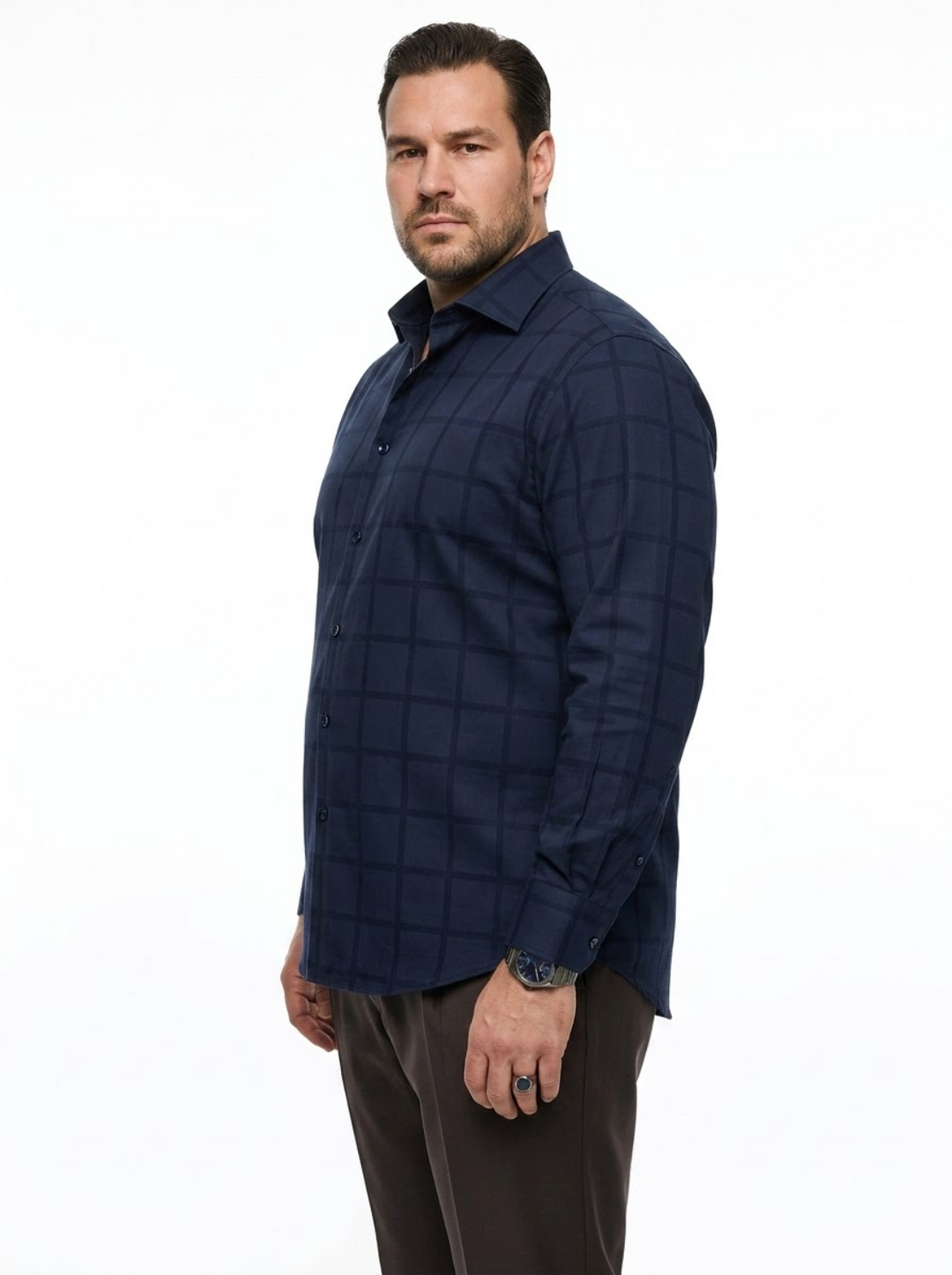PLUS SIZE SELF CHECK SHIRT FOR MEN | XL-7XL