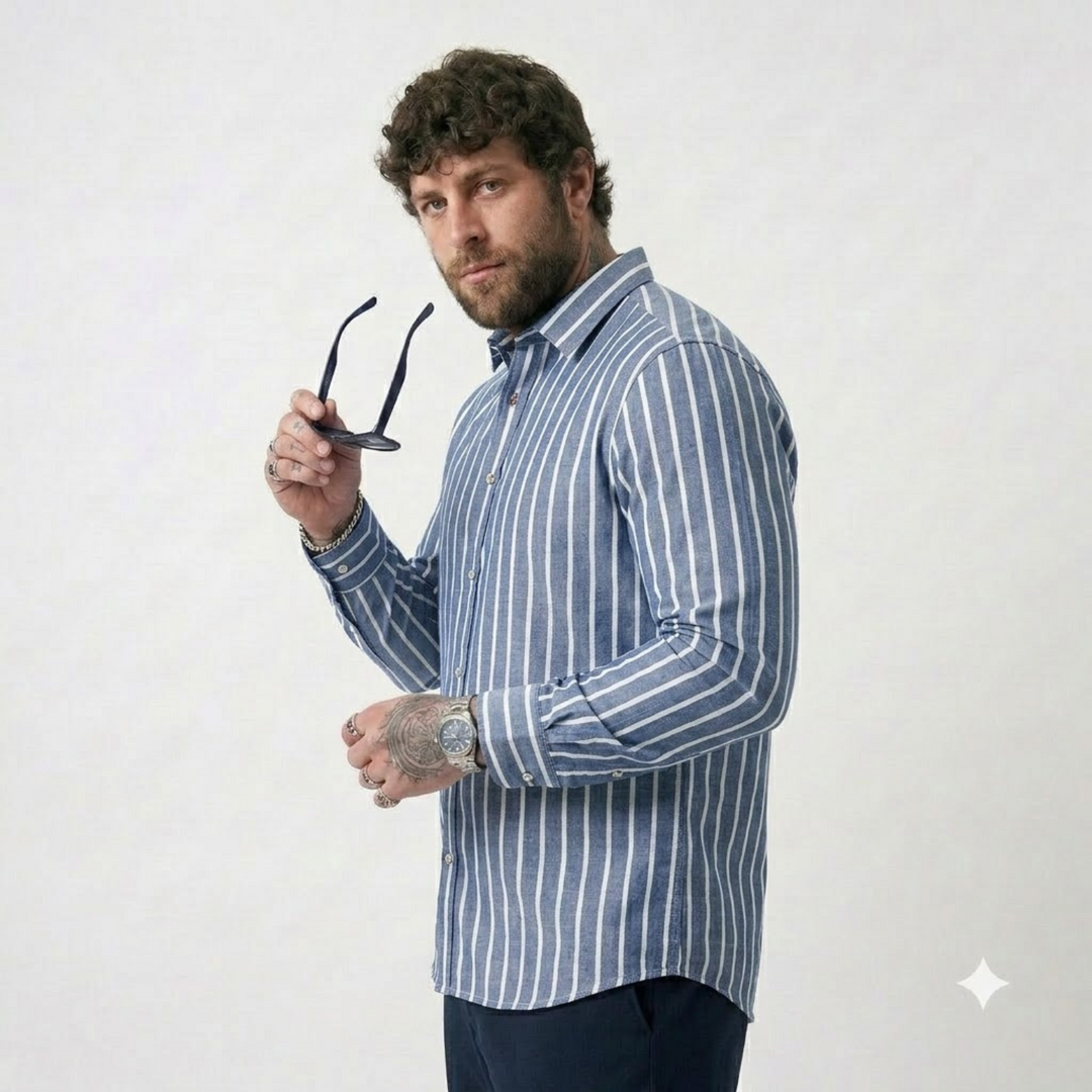 PLUS SIZE STRIPE SHIRT FOR MEN | XL-7XL