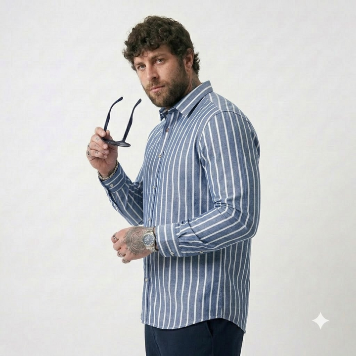 PLUS SIZE STRIPE SHIRT FOR MEN | XL-7XL