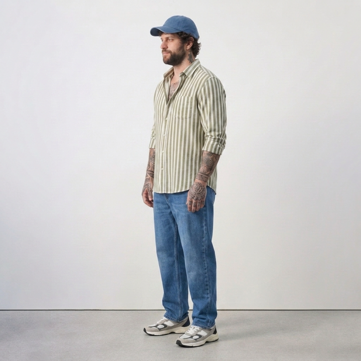 PLUS SIZE MEN’S STRIPE SHIRT | XL-7XL