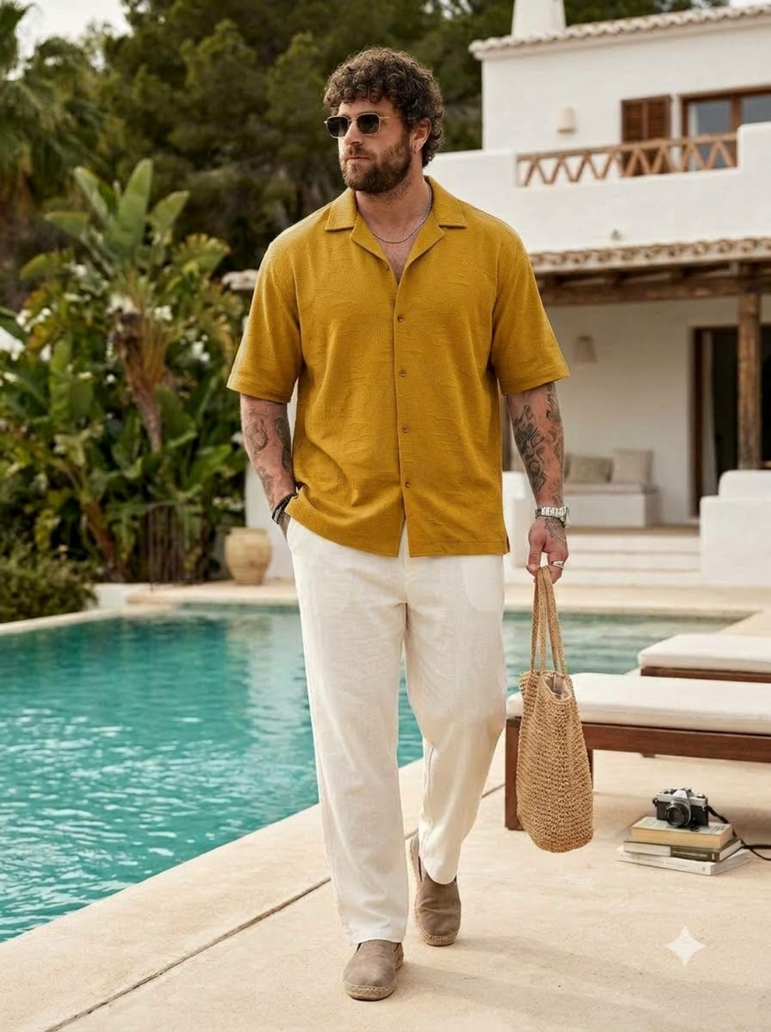 PLUS SIZE RESORT JACQURD SHIRT FOR MEN | XL-7XL