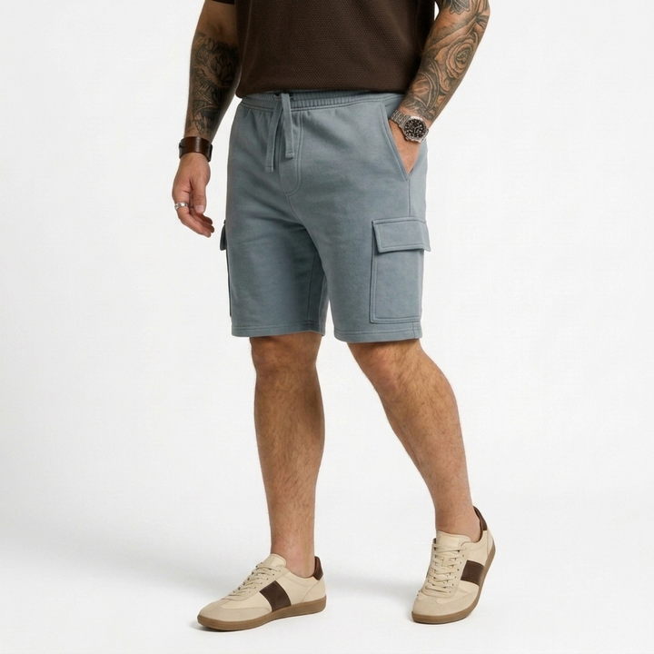 PLUS SIZE MEN’S KNIT CARGO LOUNGE SHORT | XL-7XL