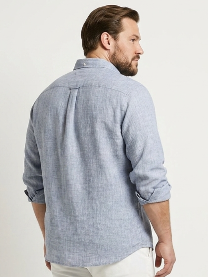 PLUS SIZE MEN SOLID LINEN SHIRT| XL-7XL